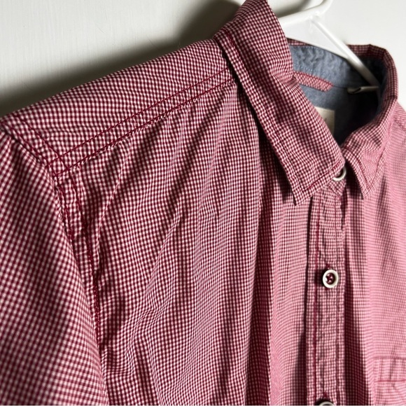 Weatherproof - Red & White Gingham Button Down - Sz. Lg - Picture 6 of 6